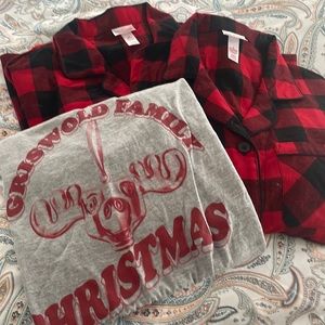 Matching men’s & women’s long sleeve flannel sleep shirts